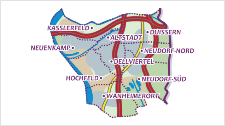 Duisburg Karte Mitte